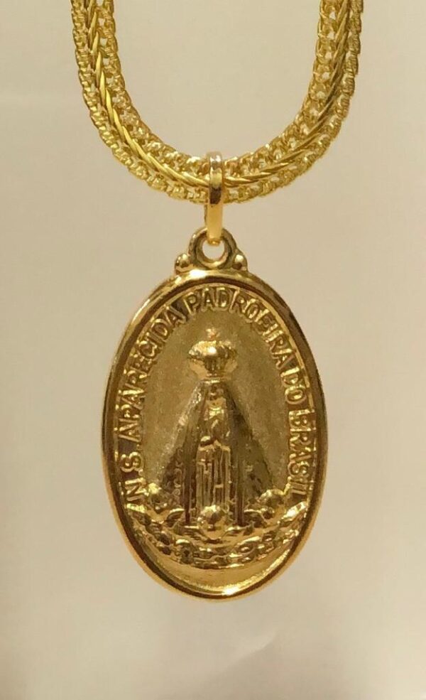 PINGENTE MEDALHA GRANDE DE NOSSA SENHORA APARECIDA
