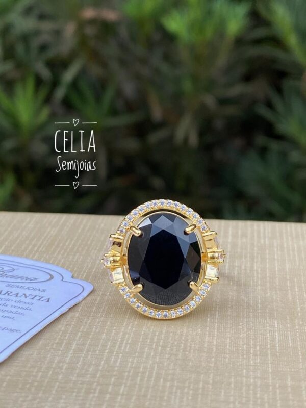 ANEL OVAL CRISTAL PRETO - Image 2