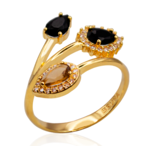 ANEL GOTAS PRETO/CARAMELO
