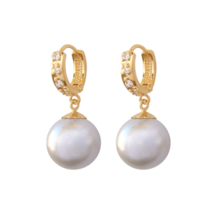 BRINCO ARGOLA ZIRCONIA COM PEROLA