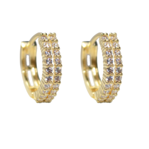 BRINCO ARGOLINHA 2 FILEIRAS ZIRCONIA