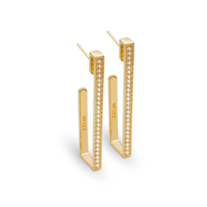 BRINCO ARGOLA RETANGULAR ZIRCONIAS