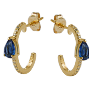 BRINCO MEIA ARGOLA COM ZIRCONIA