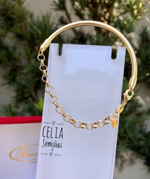 BRACELETE ARO E CORRENTE