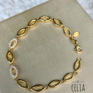 PULSEIRA GOMINHOS DOURADOS E COM ZIRCONIA