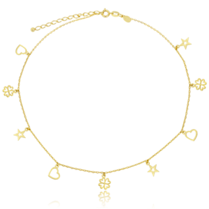 CHOKER CORACAO, ESTRELA E TREVO