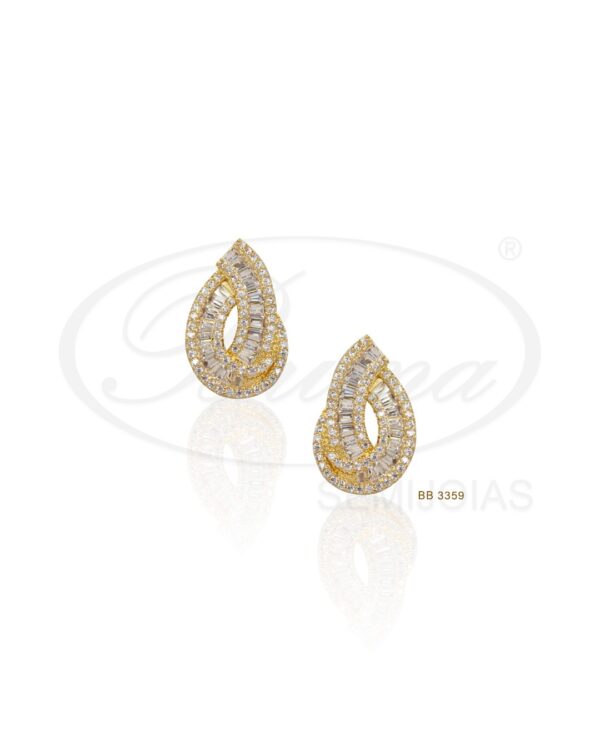 BRINCO GOTA ZIRCONIA BAGUETE COM MICROZIRCONIAS