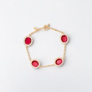 PULSEIRA ZIRC C/ CRISTAL ROSA